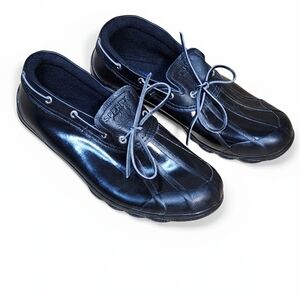 Women's SPERRY Top-Sider  Black Rubber Waterproof Duck Shoes  Boot Sz 11